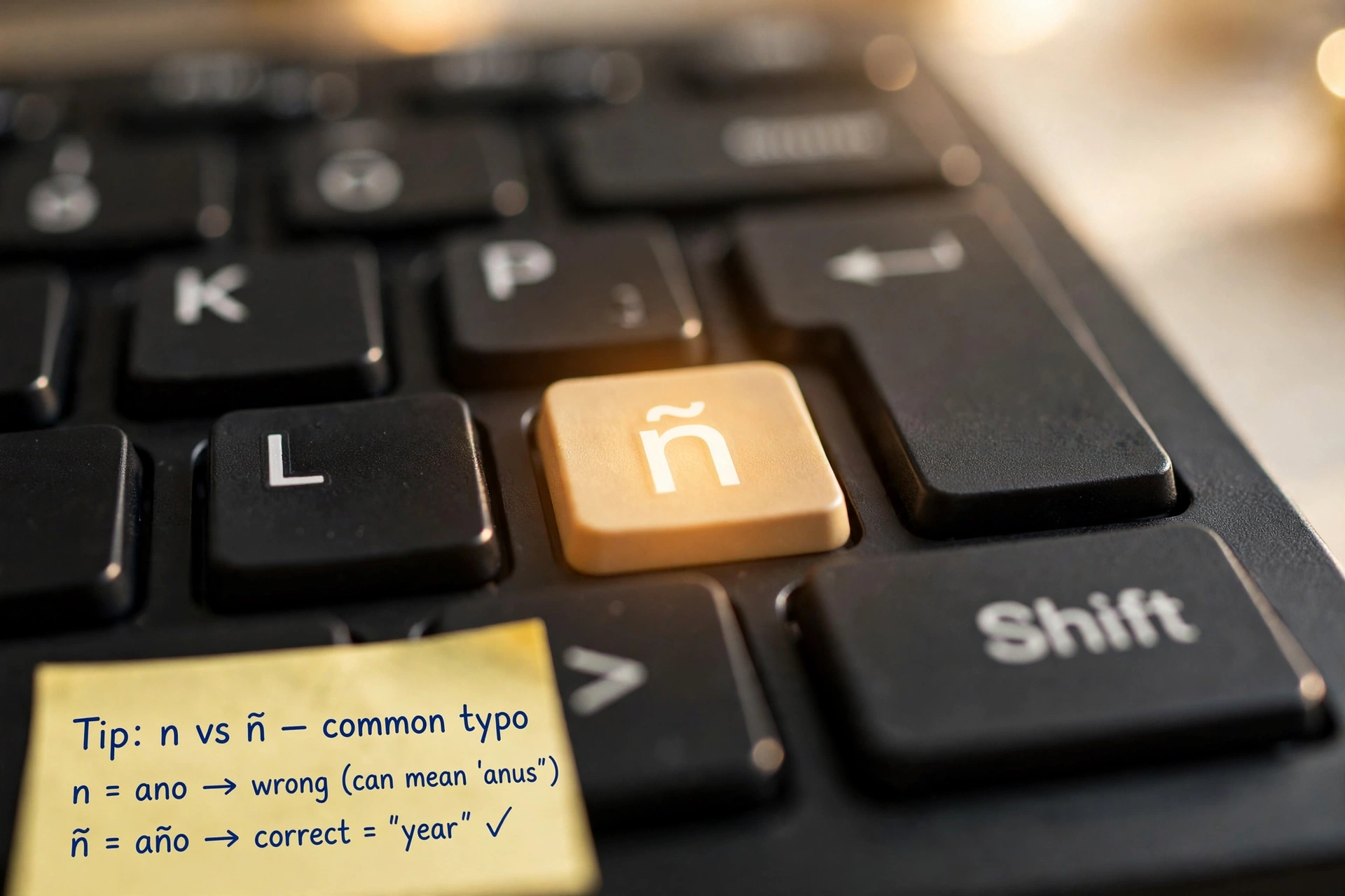 Spanish keyboard with the ñ key - why the xnañga typo happens